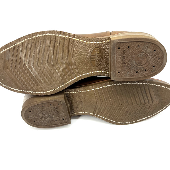 Double HH Ranch Wellington Men's Size 12 Brown Leather Boots Made in USA - Picture 7 of 10